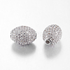 Brass Micro Pave Cubic Zirconia Beads ZIRC-F001-53P-2