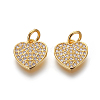 Brass Micro Pave Cubic Zirconia Charms ZIRC-J021-22G-RS-1