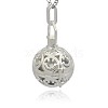 Silver Color Plated Brass Hollow Round Cage Pendants KK-J216-09S-2