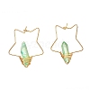 Electroplated Natural Quartz Wire Wrapped Earrings for Girl Women EJEW-JE04648-02-1