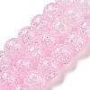 Spray Painted Crackle Glass Beads Strands DGLA-C002-8mm-03-3