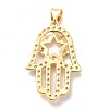 Rack Plating Brass Micro Pave Clear Cubic Zirconia Pendants KK-M227-02G-2