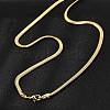 4mm Brass Flat Snake Chain Necklaces KK-F891-21G-5