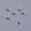 Transparent U Type Alloy Ear Clip PALLOY-WH0009-01P-1