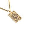 304 Stainless Steel Curb Chain Rectangle with Constellation Pendant Necklaces PW-WG0F5D0-14-1