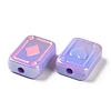 UV Plating Rainbow Iridescent Acrylic Enamel Beads SACR-G034-11F-3