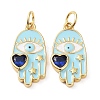Rack Plating Brass Enamel with Glass Pendants X-KK-B076-11G-1