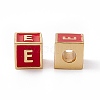 Rack Plating Brass Enamel Beads KK-B060-04G-03E-1