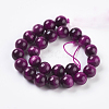 Natural Magenta Tiger Eye Beads Strands X-G-C076-8mm-1C-2