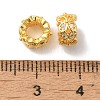 Long-Lasting Plated Brass Micro Pave Clear Cubic Zirconia Beads KK-K381-18A-G01-2