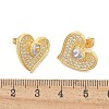 Rack Plating Brass Micro Pave Clear Cubic Zirconia Stud Earrings for Women EJEW-C125-04G-5