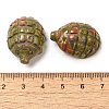 Natural Unakite Carved Hedgehog Statues Ornament DJEW-C019-03E-3