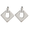 Brass Rhombus Stud Earrings EJEW-K293-01P-1