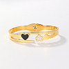 Natural Shell Heart Hinged Cuff Bangle DD3950-1