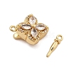 Brass Micro Pave Clear Cubic Zirconia Box Clasps KK-C075-22G-2