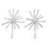 304 Stainless Steel Snowflake Stud Earrings for Women EJEW-U023-03P-2