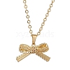 Bowknot Brass Pendant Necklaces NJEW-TA00138-4