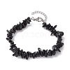 Natural Obsidian Chips Beaded Bracelet BJEW-JB09686-04-1