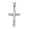 316 Surgical Stainless Steel & Clear Cubic Zirconia Pendants STAS-A137-03C-P-1