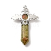 Natural Unakite Pendants G-B033-01P-16-3