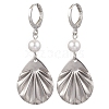 201 Stainless Steel Shell Pearl Hoop Earrings EJEW-JE06181-02-1