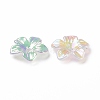 Rainbow Iridescent Plating Transparent Acrylic Bead Caps OACR-E013-07-3