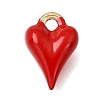 Heart Brass Enamel Charms KK-CBAEEA8-35G-1