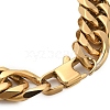 Ion Plating(IP) 304 Stainless Steel Cuban Link Chain Bracelets for Men BJEW-B093-03G-3