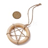 Ring with Star Wood Pendant Decoration HJEW-JM02200-3