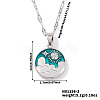 Brass Green Enamel 3D Flat Round Sky Sun Pendant Necklaces AR2379-1-2