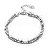 Stainless Steel Multi-strand Bracelets for Women BJEW-F485-01P-02-4