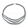 Non-Magnetic Synthetic Hematite Beades 3 Layer Necklaces NJEW-H307-02-1