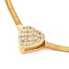 Heart 304 Stainless Steel Micro Pave Cubic Zirconia Pendant Necklaces NJEW-F285-03-2