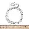 304 Stainless Steel Oval Link Chain Bracelets for Men Women BJEW-G725-11P-5