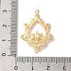 Brass Pave Clear Cubic Zirconia Teardrop with Flower Links Connector Charms KK-M294-16G-3