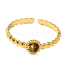 Round Natural Tiger Eye Finger Rings RJEW-Q822-50G-01-2