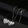 Anti-Tarnish 304 Stainless Steel Heart Locket Pendant Cable Chain Necklaces for Women NJEW-M050-04C-P-2