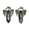 Natural Amethyst Faceted Pointed Bullet Big Pendants G-Q165-01AS-01-1