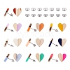 Fashewelry 10 Pair 10 Color Transparent Resin & Wood Stud Earring Findings DIY-FW0001-08-1