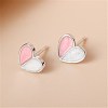 Heart Enamel Stud Earrings for Girl Women EJEW-BB46109-A-2