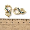 Brass Micro Pave Cubic Zirconia Lobster Claw Clasps KK-K385-010G-4