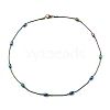 Ion Plating(IP) 304 Stainless Steel Round Snake Chain Necklace with Oval Beaded NJEW-E098-04RC-1