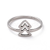 Non-Tarnish 201 Stainless Steel Arrow Mark Finger Ring for Women RJEW-J051-05P-2