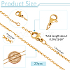  20Pcs Ion Plating(IP) 304 Stainless Steel Cable Chain Necklaces Set MAK-NB0001-24-3