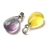 Natural Fluorite Pendants G-C155-01B-P-2