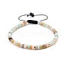 Natural Flower Agate Braided Bead Bracelets for Women PW-WG20352-02-1