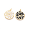 Golden Plated Brass Micro Pave Clear Cubic Zirconia Pendants ZIRC-L085-31-G-1