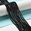 Natural Black Onyx Beads Strands G-K020-3mm-30-3