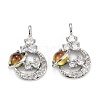 Brass Clear Cubic Zirconia Glass Pendants ZIRC-C024-21P-2