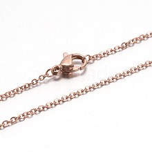 304 Stainless Steel Cable Chain Necklaces NJEW-E026-04RG